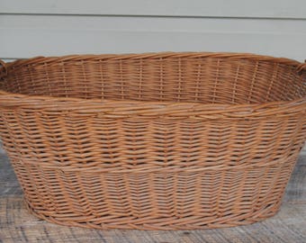 vintage laundry basket on wheels pottery barn