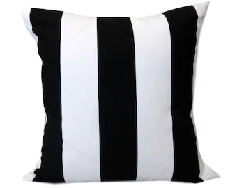 Black and White Striped Pillow Cover, Accent Pillow, Toss Pillow, Vertical Stripe, Various Sizes