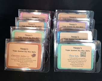 FREE Sh! 2 Clam Shells TRIPLE SCENTED Noopy's Soy Wax Melts/Tarts-140+ Scents U Pick