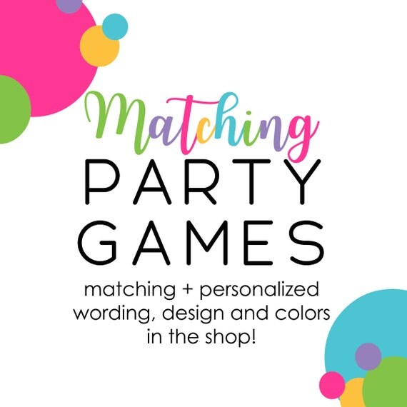 Matching Party Games Baby Shower Printable Activity Made to Match Custom Bingo Price Right Scramble Wishes Advice Celeb Match Handbag Hunt Il_570xn