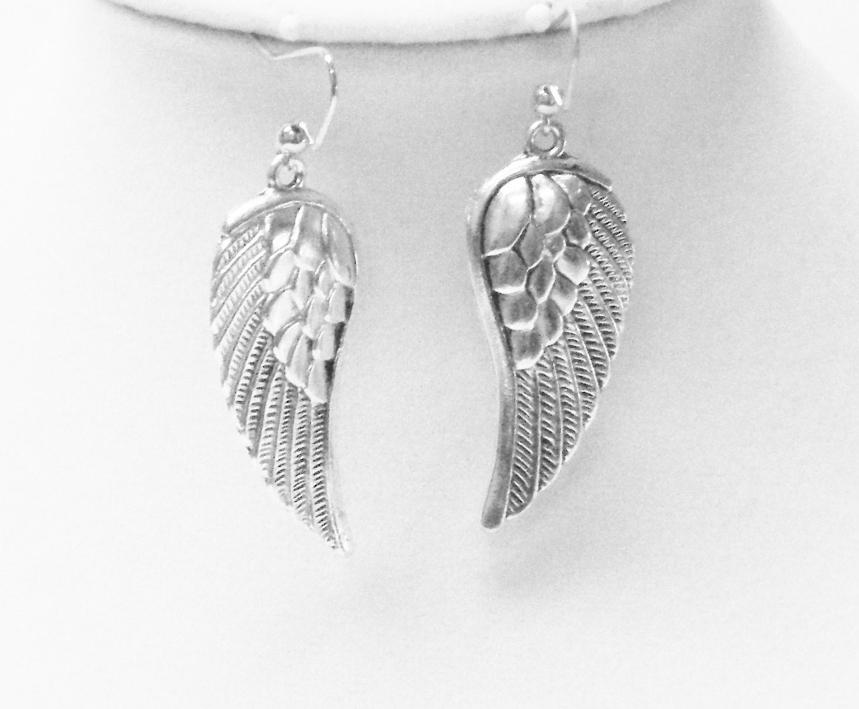 Silver Plated Wings Charm Earrings