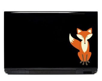 Sly Fox Vinyl Sticker Laptop or Automotive Art FREE SHIPPING decal laptop notebook art stickers ornate detailed colorful fox foxes kit vixen