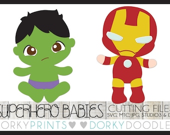 Super Hero Cuttable Files, Baby Heroes - svg, mtc, jpg, studio 3, and dxf files, Superhero SVG