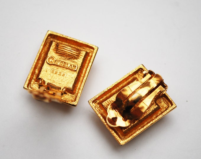 D'Orlan Earrings - chunky gold plated silver - clip on Earring