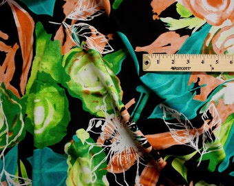 Tropical Floral Print Rayon Fabric 58" Wide Per Yard