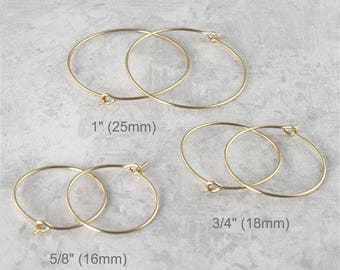 Small Hoop Earring Set - Gold Filled - Three Pair Hoop Earrings - Simple Hoop Earrings - Classic Hoop Earrings - Thin Hoop Earrings