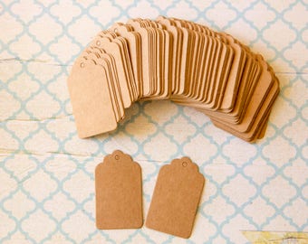 Gift tags paper kraft, labels kraft - lot of 100 for gifts, place markers, labeling 3cm x 5cm