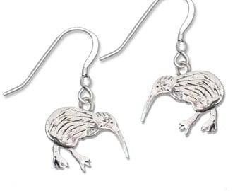 Sterling Silver Kiwi Bird Earrings