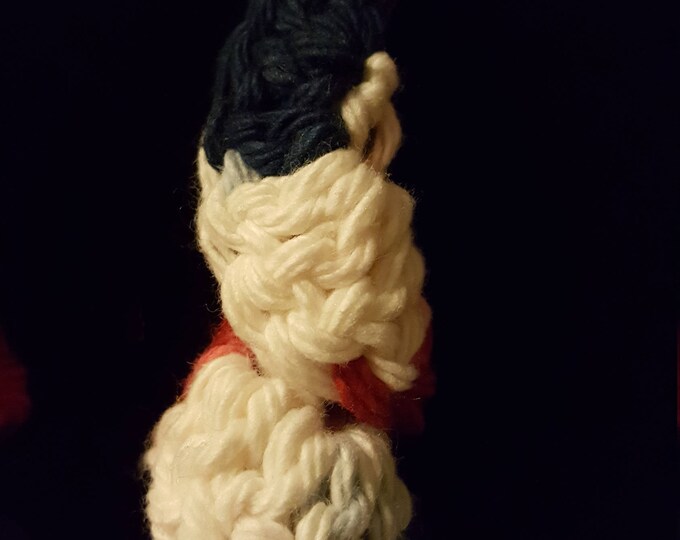 Handmade Crochet Red White Blue Spiral Earrings 2 inch drop