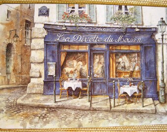 French Restaurant Placemats, Cork-Backed, set of 3