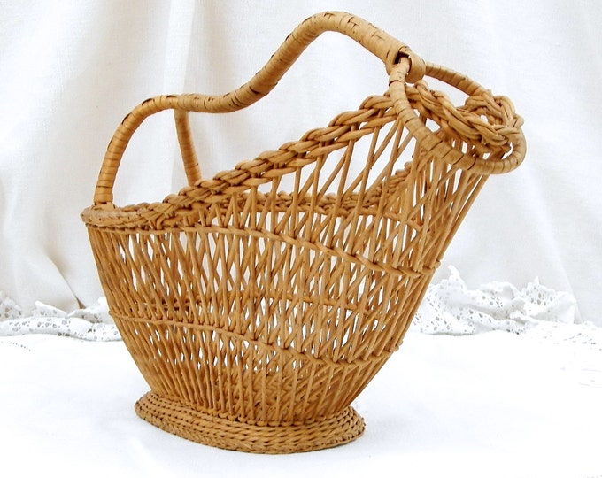 Vintage French Woven Cane Wood Wine Bottle Basket, Bottle Holder, French Country Decor, Dinning, Dinner, Mediterranean, Retro , Midcentury Vintage French Woven Cane Wood Wine Bottle Basket, Bottle Holder, French Country Decor, Dinning, Dinner, Mediterranean, Retro , Midcentury