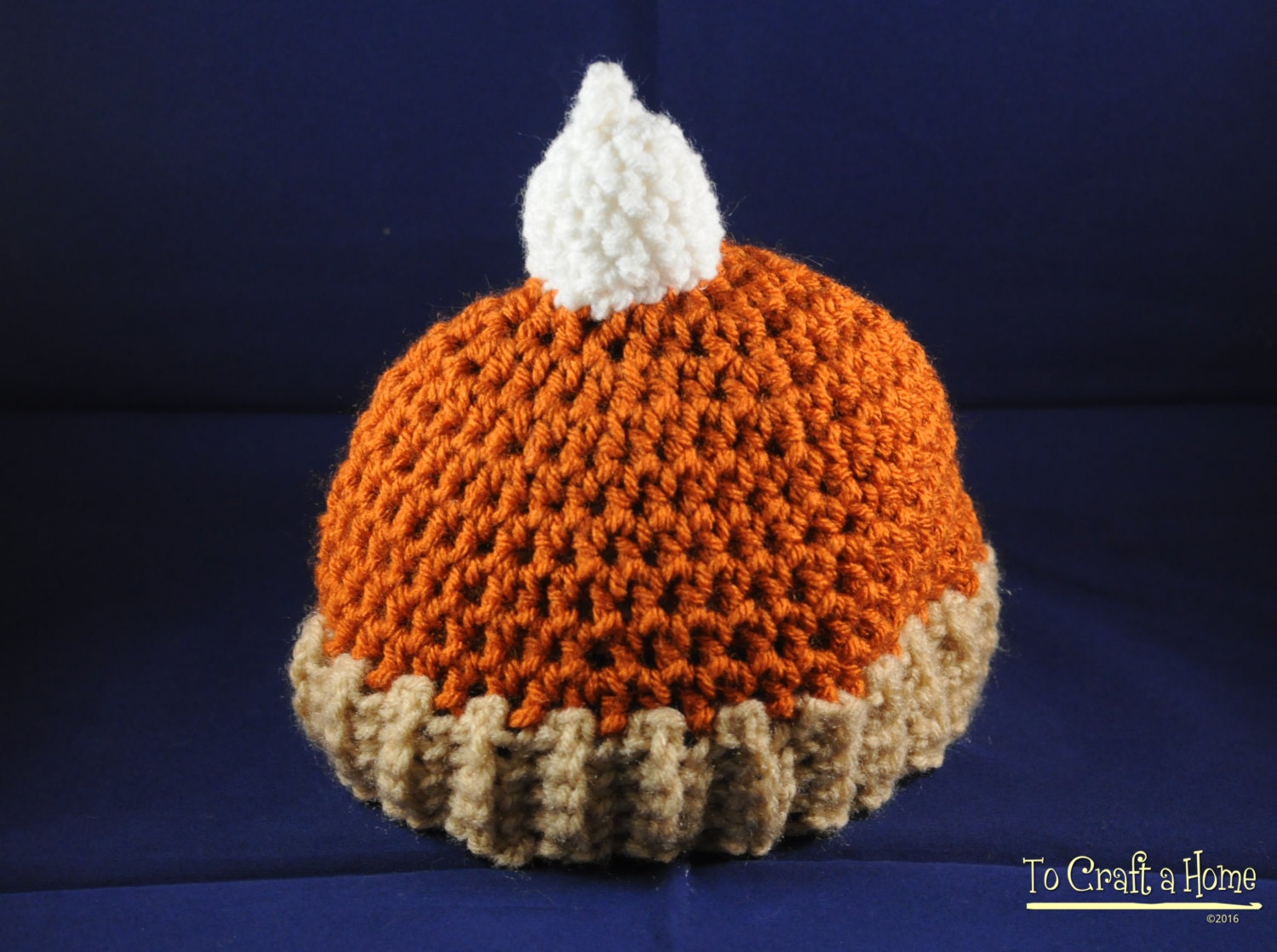 Crochet PDF Pattern Pumpkin Pie Hat by ToCraftAHome on Etsy