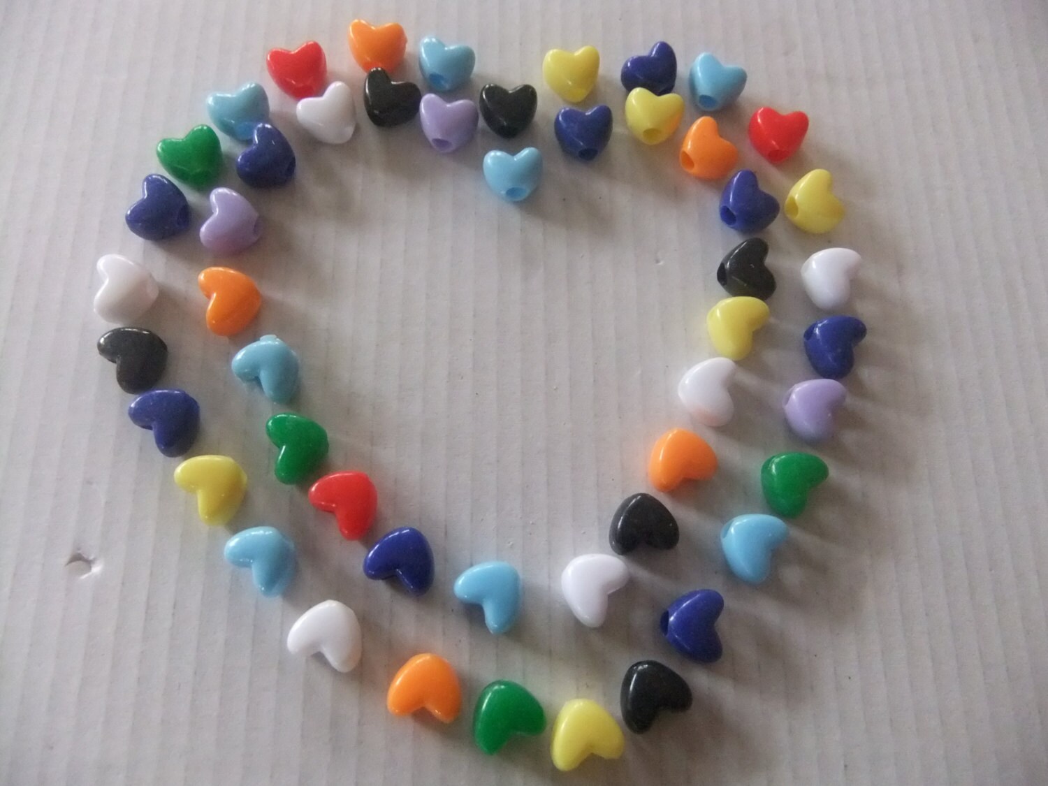 HEART SHAPED BEADS/11 mm Beads/Acrylic Pony Beads/Assorted