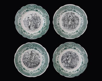 Sarreguemines Napoleon Transferware Plates Faience - 20th Century, France