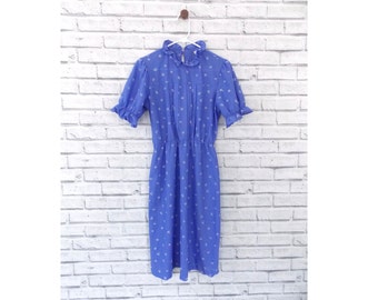 WENDY DARLING - Periwinkle Blue Patterned Dress | Blue Midi Dress | Upper Crust Purple Patterned Dress
