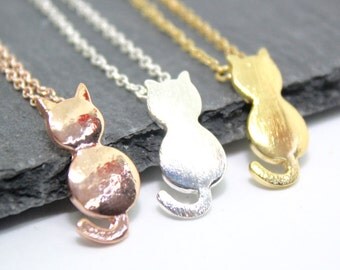 Cat Necklace, Kitty Necklace. Cat Lover Gift, Cat Jewellery, Silver Cat Necklace, Gold Cat Necklace, Mad Cat Lady Gift, Kitty Jewellery