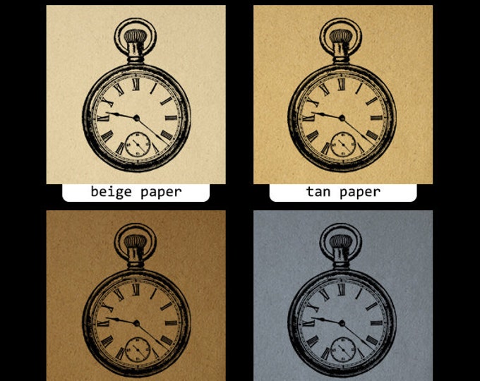 Classic Antique Pocket Watch Digital Image Download Printable Graphic Vintage Clip Art Jpg Png Eps HQ 300dpi No. No.1539