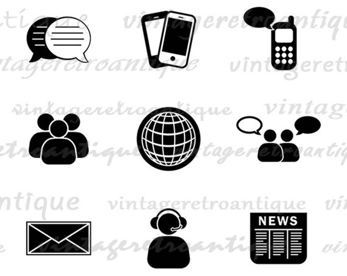 Printable Image Business Communications Collage Sheet Digital Graphic Download Vintage Clip Art Jpg Png Eps HQ 300dpi No.4019