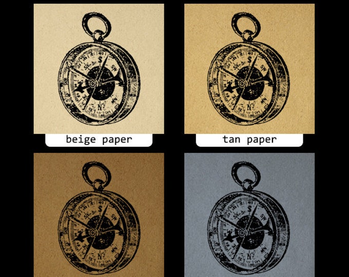 Antique Compass Printable Image Digital Download Graphic Vintage Clip Art Jpg Png Eps HQ 300dpi No.1131