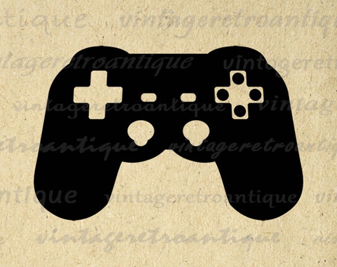 Video Game Controller Image Graphic Printable Gaming Digital Download Antique Clip Art Jpg Png Eps HQ 300dpi No.3942