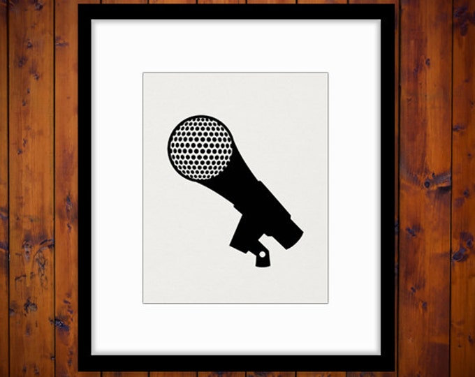 Printable Microphone Image Graphic Music Icon Digital Download Artwork Antique Clip Art Jpg Png Eps HQ 300dpi No.4355