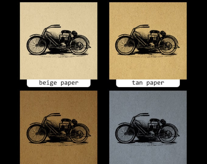 Digital Printable Old Motorcycle Antique Download Graphic Illustration Image Vintage Clip Art Jpg Png Eps HQ 300dpi No.3444