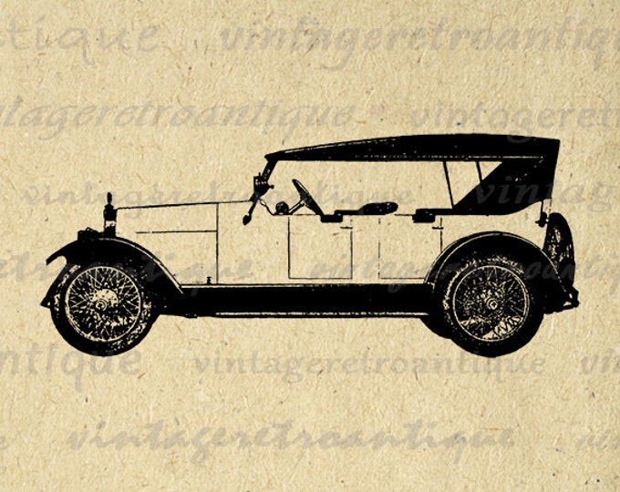 Digital Graphic Antique Car Image Vintage Automobile Illustration Printable Download Clip Art for Transfers etc HQ 300dpi No.3405