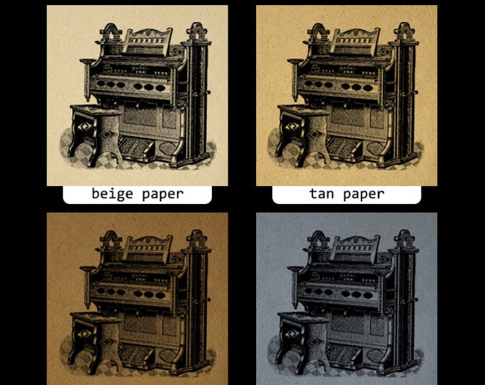 Antique Organ Digital Image Download Printable Graphic Vintage Clip Art Jpg Png Eps 18x18 HQ No.1216