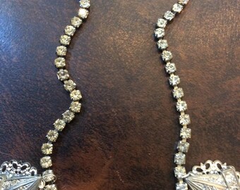 Rhinestone Dress Clip Necklace