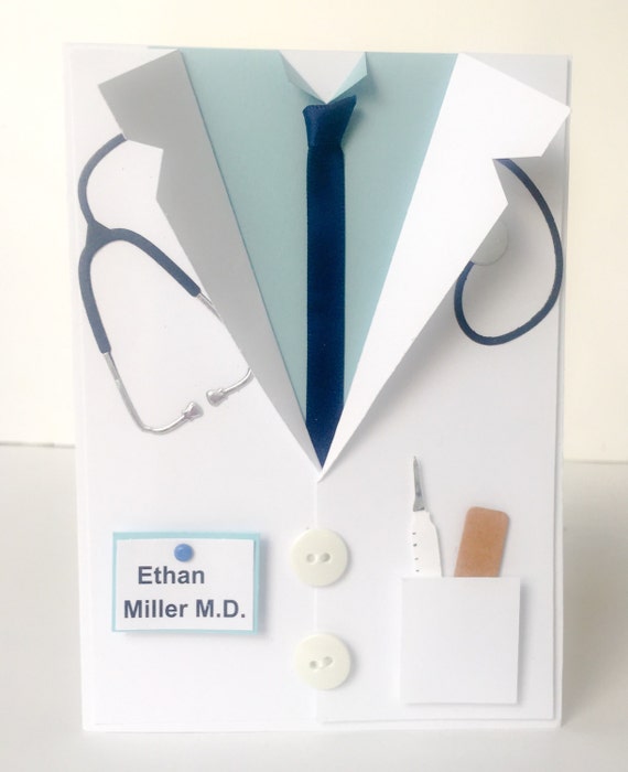 Handmade Medical School Graduation Card Doctor Card White