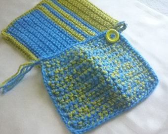 Pot Holder Set, Green And Blue Pot Holder,Handmade Pot Holder Set