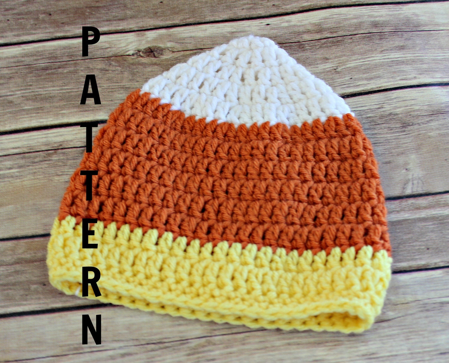 Candy Corn Hat pattern DIY PDF crochet baby benie pattern