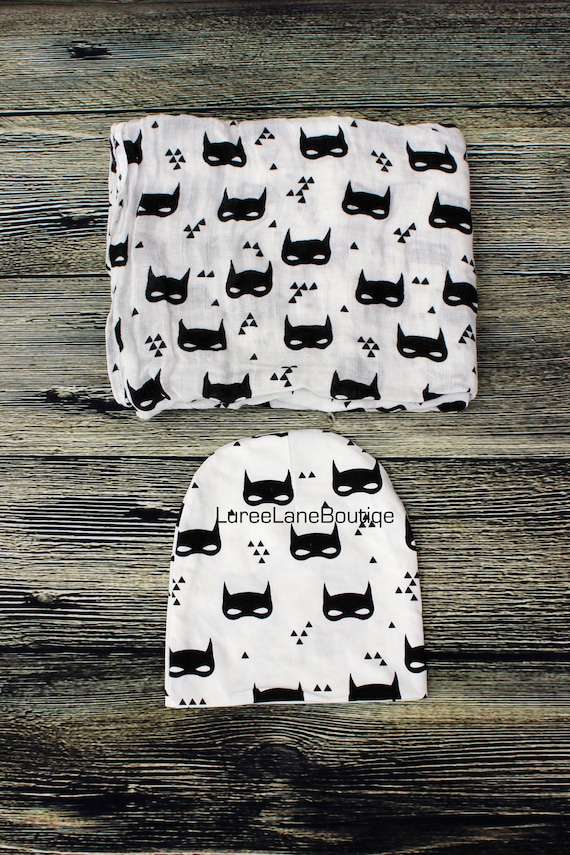 Superhero swaddle set/Superhero baby blanket/Batman swaddle