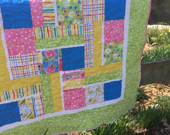 Homemade Quilts, Baby Quilts Handmade, Quilts for Sale, Baby Girl Quilt, Teen Quilt, Lap Quilt, Floral Quilt, Baby Girl Nursery, Baby Gift
