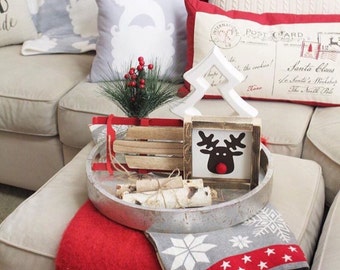 Rudolph sign, christmas sign, framed sign, gift