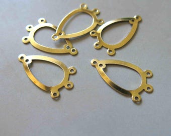 100pcs Raw Brass Charms , Pendants 21.5mm x 11mm - F482