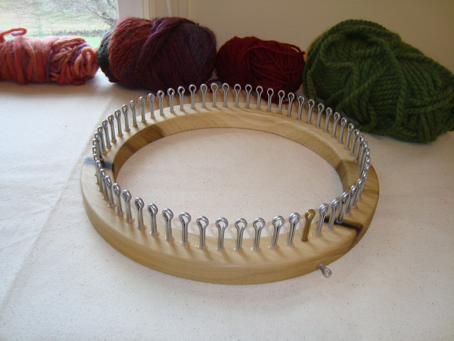 Regular Gauge Hat Knitting Loom 60 Peg Adult Hat by CottageLooms