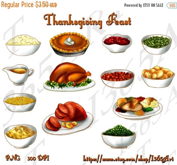 Clip Art Thanksgiving Feast Clipart 50 off sale thanksgiving feast clipart by i365art clip art party invitations scrapbooking