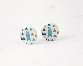 Big bear wood earrings B25