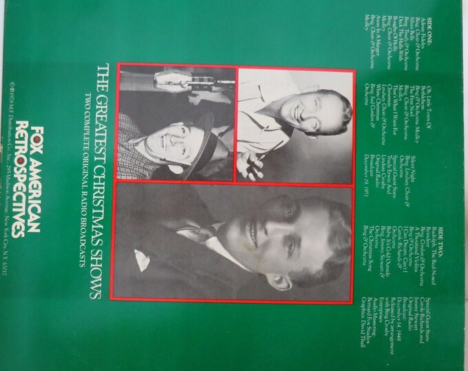 Bing Crosby Vintage Vinyl LP, The Greatest Christmas Shows, Radio Broadcast of 1949, 1951