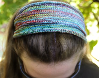 REGULAR Width Rainbow Yoga Knit Headband, Rainbow Headband, Hippie Headband, Winter Headband, Yoga Accessories, Rainbow Scarf, Rainbow Man