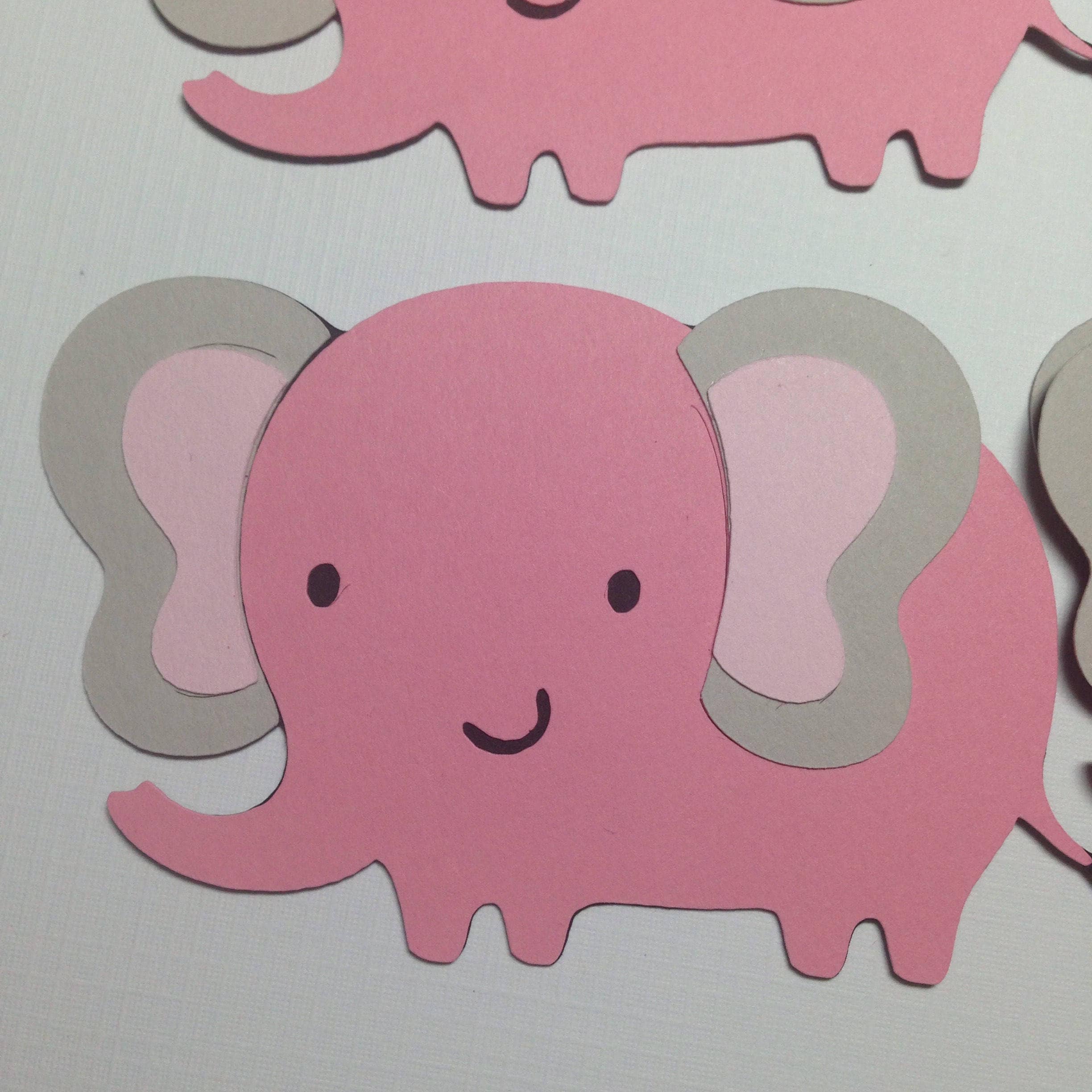 Elephant Baby Shower ~ Elephant Cut Outs ~ Baby Girls First Birthday ...