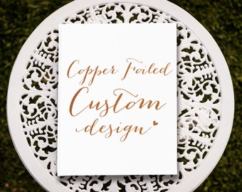 Custom Copper Foil Wedding Guest Book, Copper Wedding Guest Book, Copper Guest Book, Bridal Guest Book