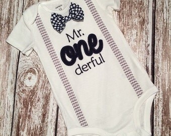 Mr ONEderful Boys Birthday, Mr. onederful birthday, Boys First Birthday Bowtie Shirt,-BOYS 1st BIRTHDAY OUTFIT,Cake Smash,