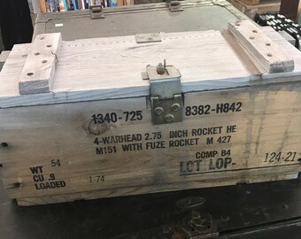 Empty US Army Wooden Ammo crate 1974 Great size!