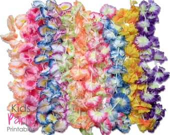 Hawaiian Party Decorations, 24 Hawaiian Lei Favors, Luau Birthday Party Decorations, Luau Party Decor, Summer Beach Party, Tropical Wedding