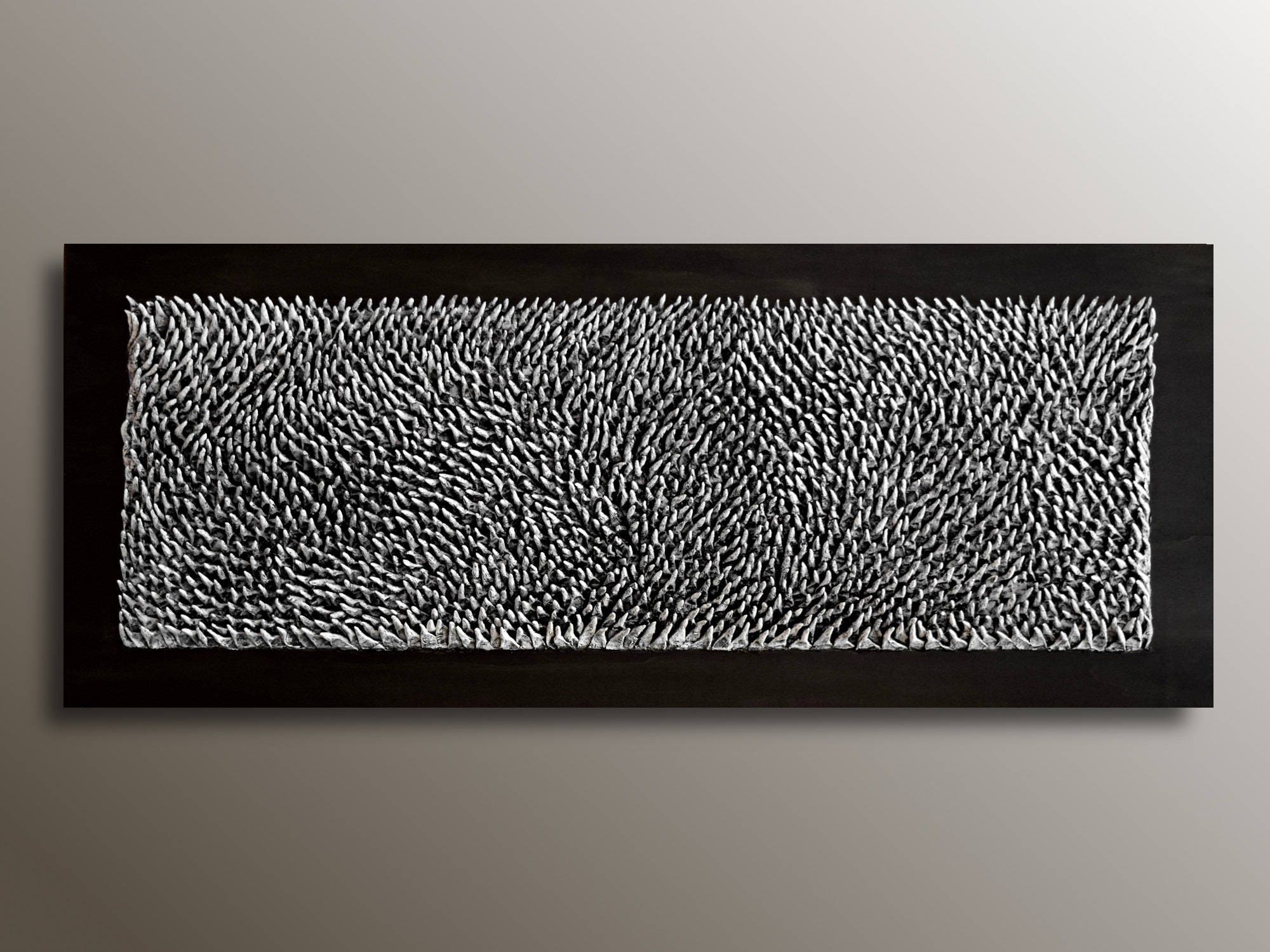 3D Large Wall Art Organic Texture Wall Sculpture Black