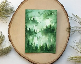 Green Forest - Original Watercolor Painting