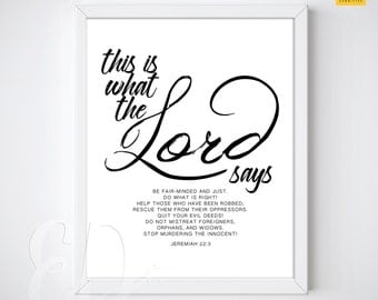 Jeremy 22:3 PRINTABLE INSTANT DOWNLOAD - Proceeds Donated to support refugees!!!