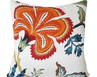 Schumacher Hothouse Flowers Spark Decorative Pillow Cover - Celerie Kemble - Solid Linen Back - 12x20, 14x18, 14x24, 18x18, 20x20, 22x22